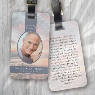 Oval Photo Sunset Ocean Memorial Luggage Tag