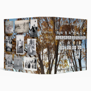 Oval Photos Family Tree Golden Autumn Trees 3 Ring Binder