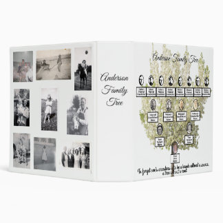 Oval Photos Family Tree Springtime White 3 Ring Binder