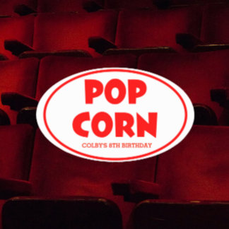 Oval Popcorn Personalized Stickers