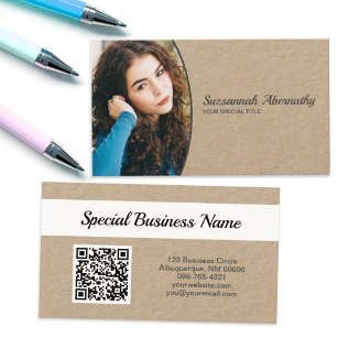 Oval Professional Photo QR Code Nanny  Business Card