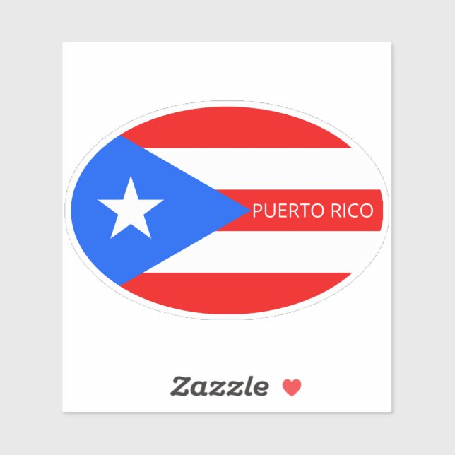 Oval Puerto Rico Flag Sticker (Sheet)