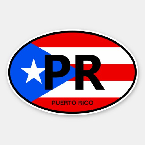 Oval Puerto Rico flag vinyl sticker for car  more