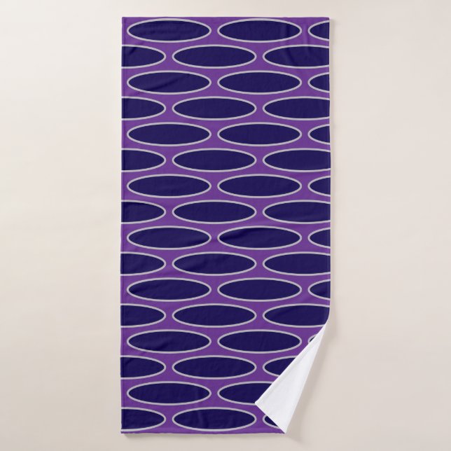 Oval Purple Chain Pattern Bath Towel (Bath Towel)