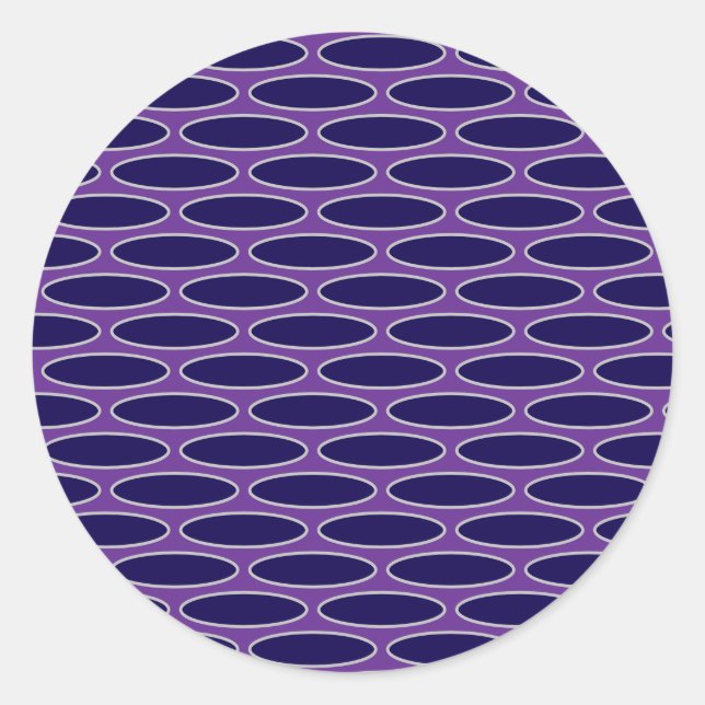 Oval Purple Chain Pattern Classic Round Sticker (Front)