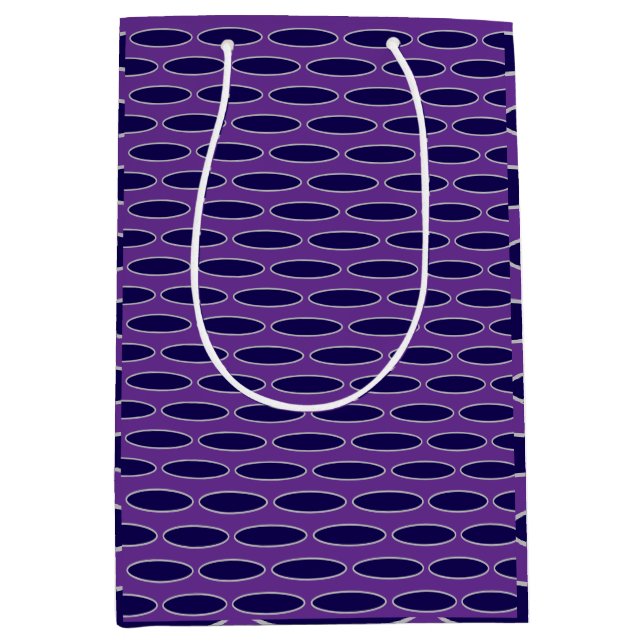 Oval Purple Chain Pattern Medium Gift Bag (Front)