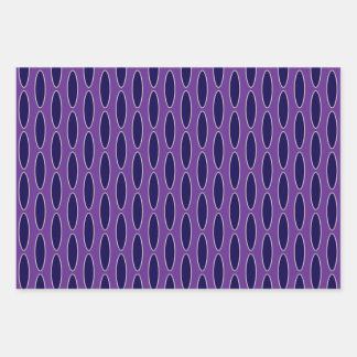 Oval Purple Chain Pattern Wrapping Paper Sheets