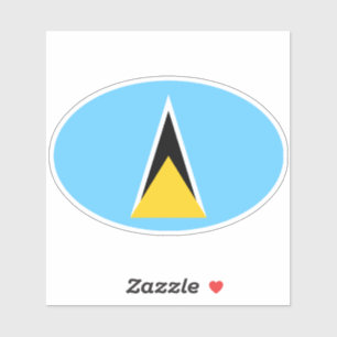 Oval Saint Lucia Flag Sticker