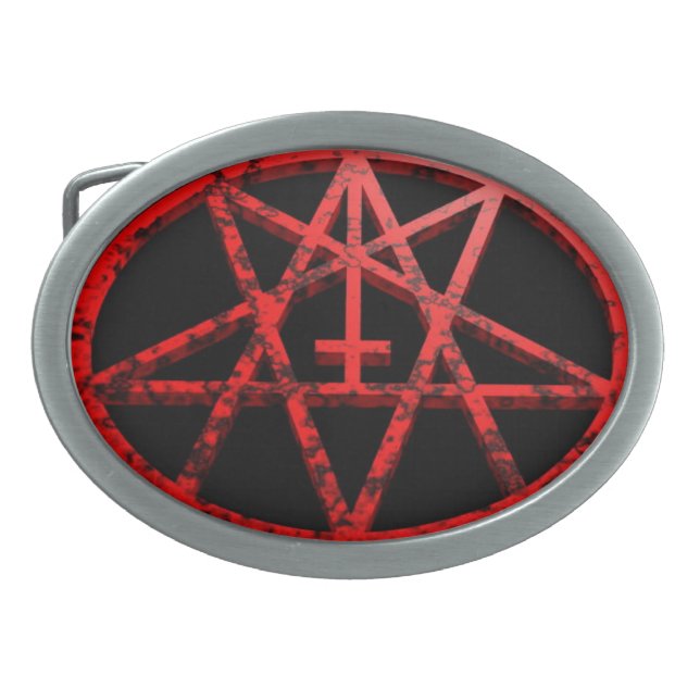 Oval satanic Belt Buckle (Front)