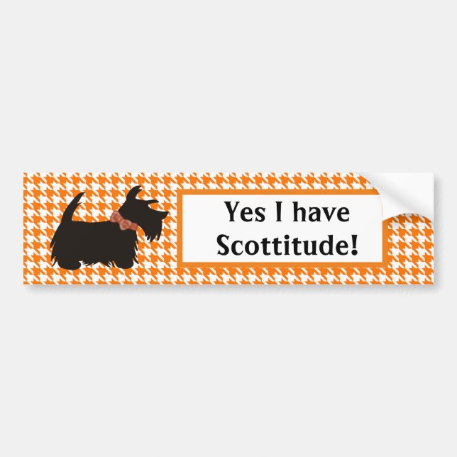 Oval Scottie dog car bumper sticker, scottitude Sticker (Front)