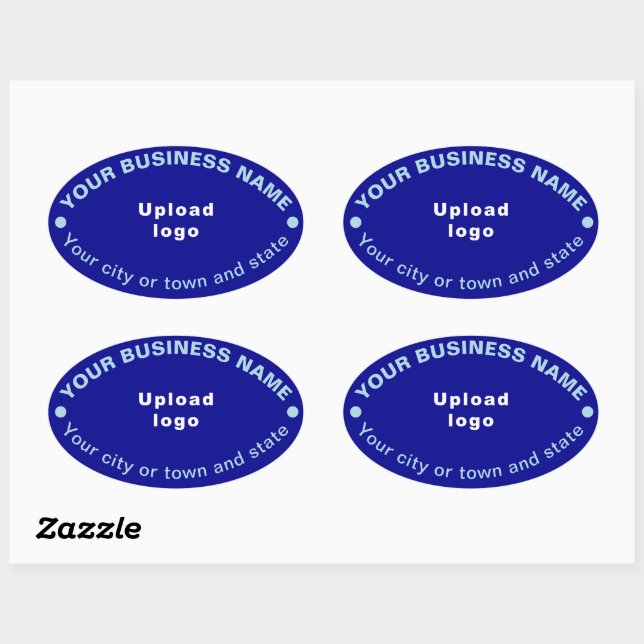 Oval Shape Business Brand on Blue Sticker (Sheet)