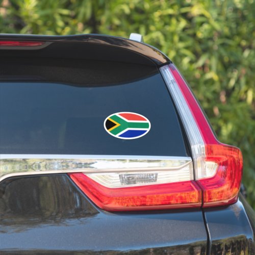 Oval South Africa flag vinyl car sticker