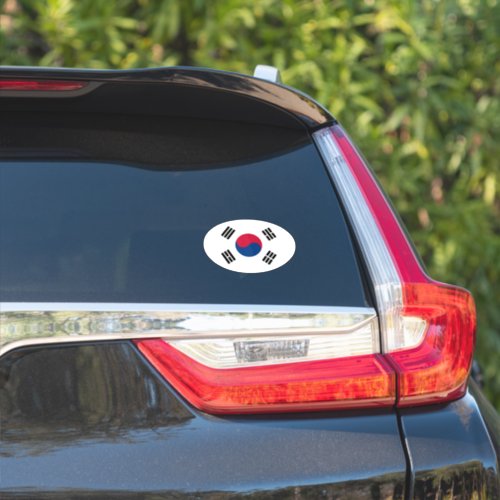 Oval South Korea flag vinyl car sticker