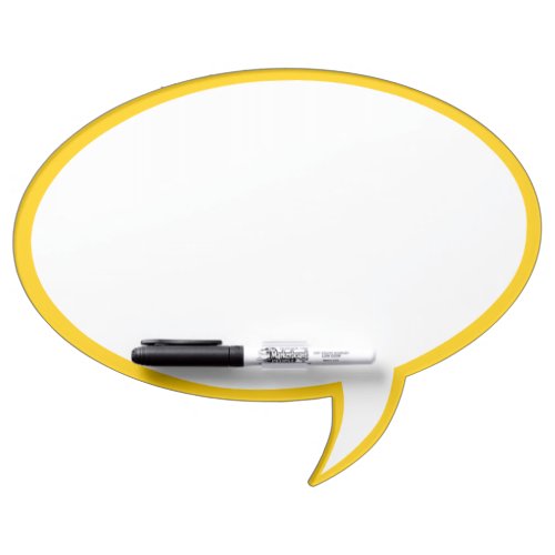 Oval Speech Bubble Wall Decor in Yellow Dry_Erase Board