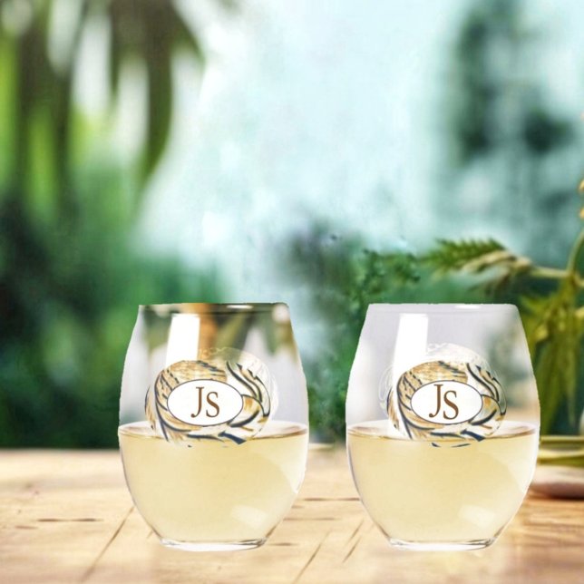 Oval Stripes-JS Stemless Wine Glass (Chilled wine is enhanced by the luxurious look of these Oval Stripes JS Stemless Wine Glasses!)