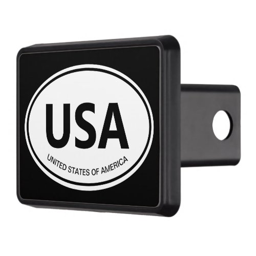 Oval USA country code or state abbreviation towing Hitch Cover
