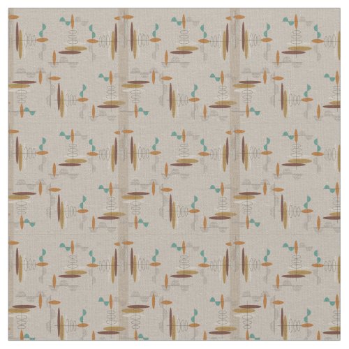 Ovals and Lines Mid_Century Modern Fabric