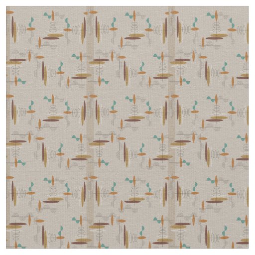 Ovals and Lines Mid-Century Modern Fabric