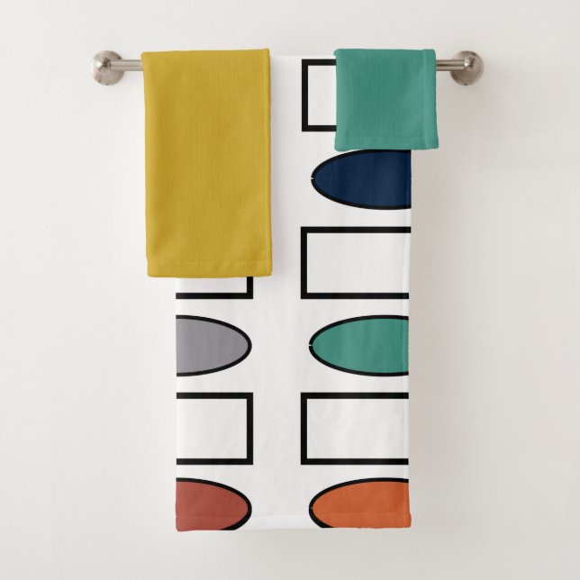Ovals and Rectangles  Bath Towel Set (Insitu)