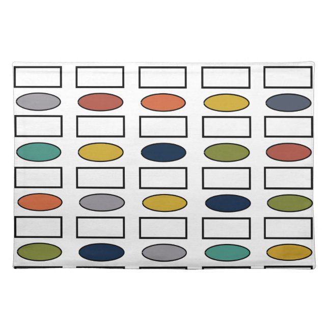 Ovals and Rectangles  Cloth Placemat (Front)