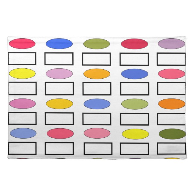 Ovals and Rectangles – Flower Garden  Cloth Placem Cloth Placemat (Front)