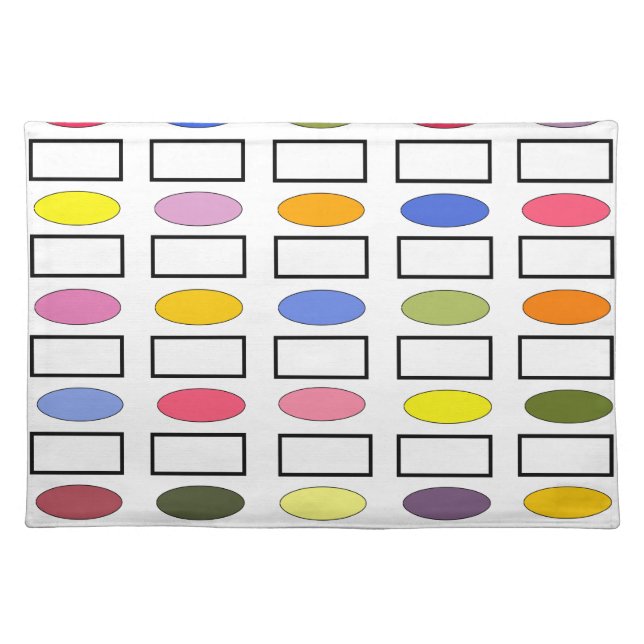 Ovals and Rectangles – Flower Garden  Cloth Placemat (Front)