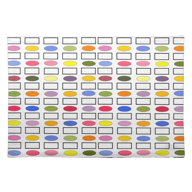 Ovals and Rectangles – Small Flower Garden  Cloth Placemat (Front)