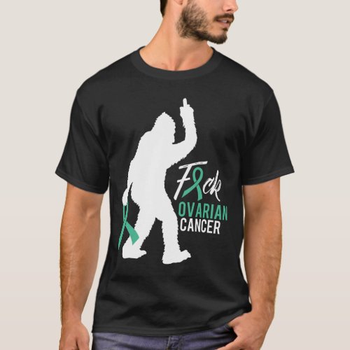 Ovarian Cancer Awareness Bigfoot Fight Ovarian Can T_Shirt