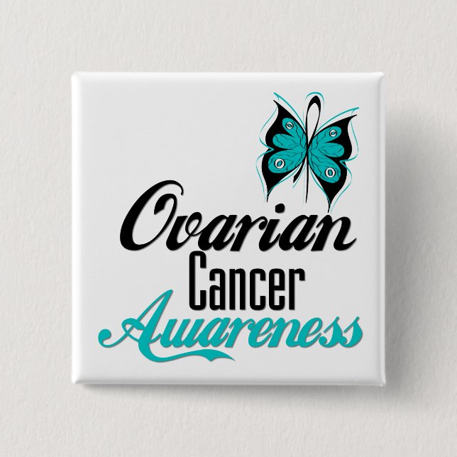 Ovarian Cancer Awareness Butterfly Button (Front)