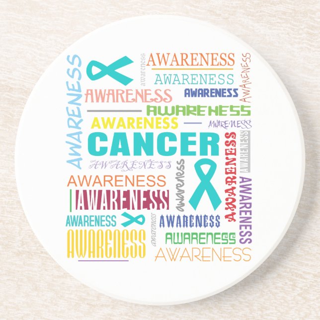 Ovarian Cancer Awareness Collage Coaster (Front)