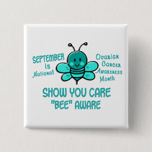 Ovarian Cancer Awareness Month Bee 1.1 Pinback Button