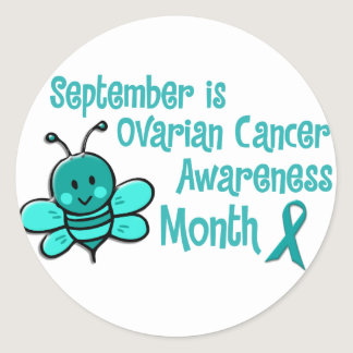 Ovarian Cancer Awareness Month Bee 1.3 Classic Round Sticker