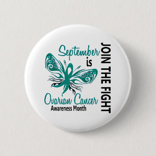 Ovarian Cancer Awareness Month Butterfly 3.1 Button
