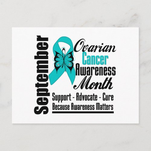 Ovarian Cancer AWARENESS Month Butterfly Ribbon Postcard
