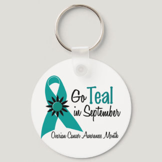 Ovarian Cancer Awareness Month Flowers 2 Keychain
