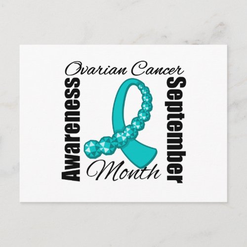 Ovarian Cancer Awareness Month Gemstone Ribbon Postcard