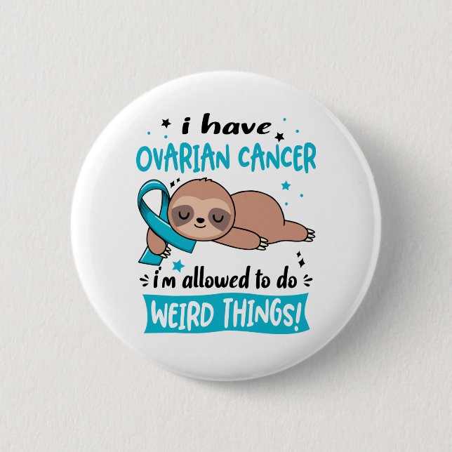 Ovarian Cancer Awareness Month Ribbon Gifts Button (Front)
