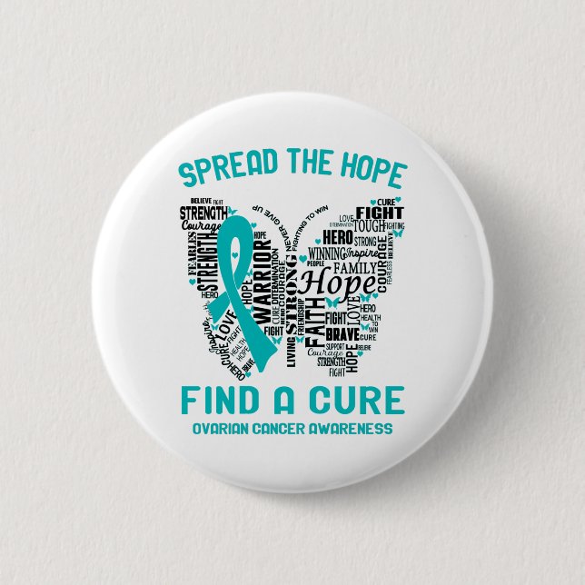Ovarian Cancer Awareness Month Ribbon Gifts Button (Front)