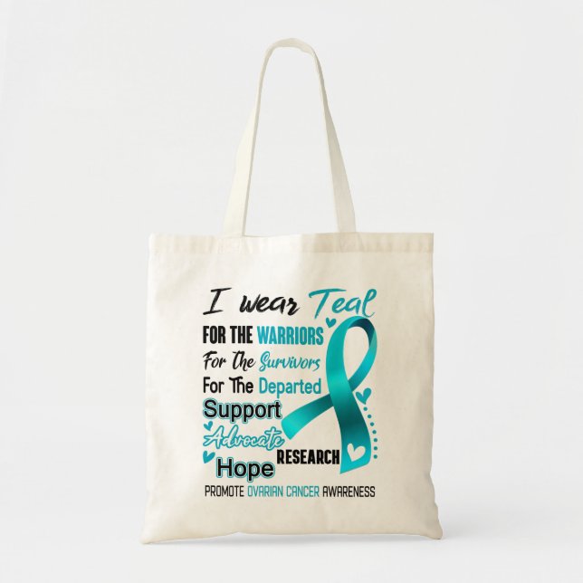 Ovarian Cancer Awareness Month Ribbon Gifts Tote Bag (Front)