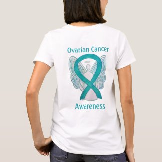 Ovarian Cancer Awareness Ribbon Angel Custom Tee