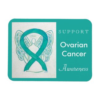 Ovarian Cancer Awareness Ribbon Angel Magnet