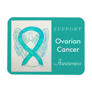Ovarian Cancer Awareness Ribbon Angel Magnet