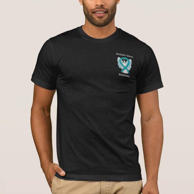 Ovarian Cancer Awareness Ribbon Angel Shirt (Front)