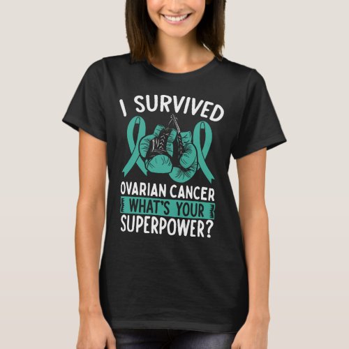 Ovarian Cancer Awareness Ribbon Cancer Survivor T_Shirt