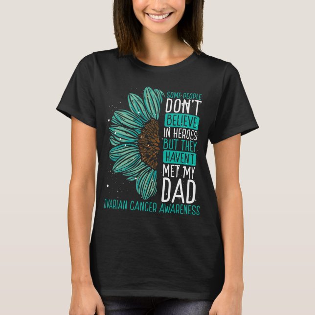Ovarian Cancer Awareness Ribbon Dad Warrior T-Shirt (Front)
