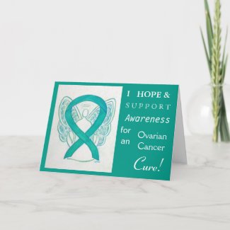 Ovarian Cancer Awareness Ribbon Greeting Card