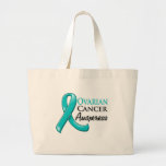 Ovarian Cancer Awareness Ribbon Large Tote Bag