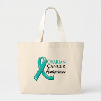 Ovarian Cancer Awareness Ribbon Large Tote Bag