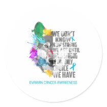 Ovarian Cancer Awareness Ribbon Support Gifts Classic Round Sticker