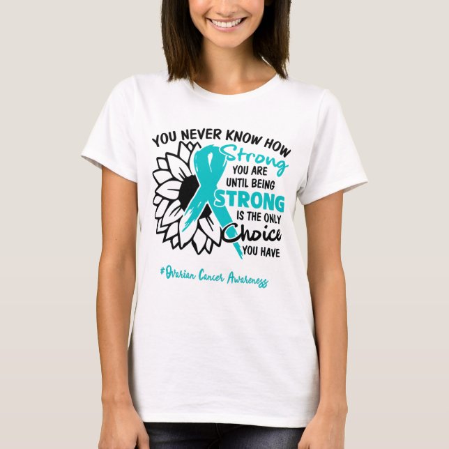 Ovarian Cancer Awareness Ribbon Support Gifts T-Shirt (Front)